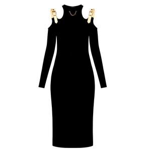 Louis Vuitton: 2024 Long Sleeve Eyelet Tab Dress w/ Buckle Straps